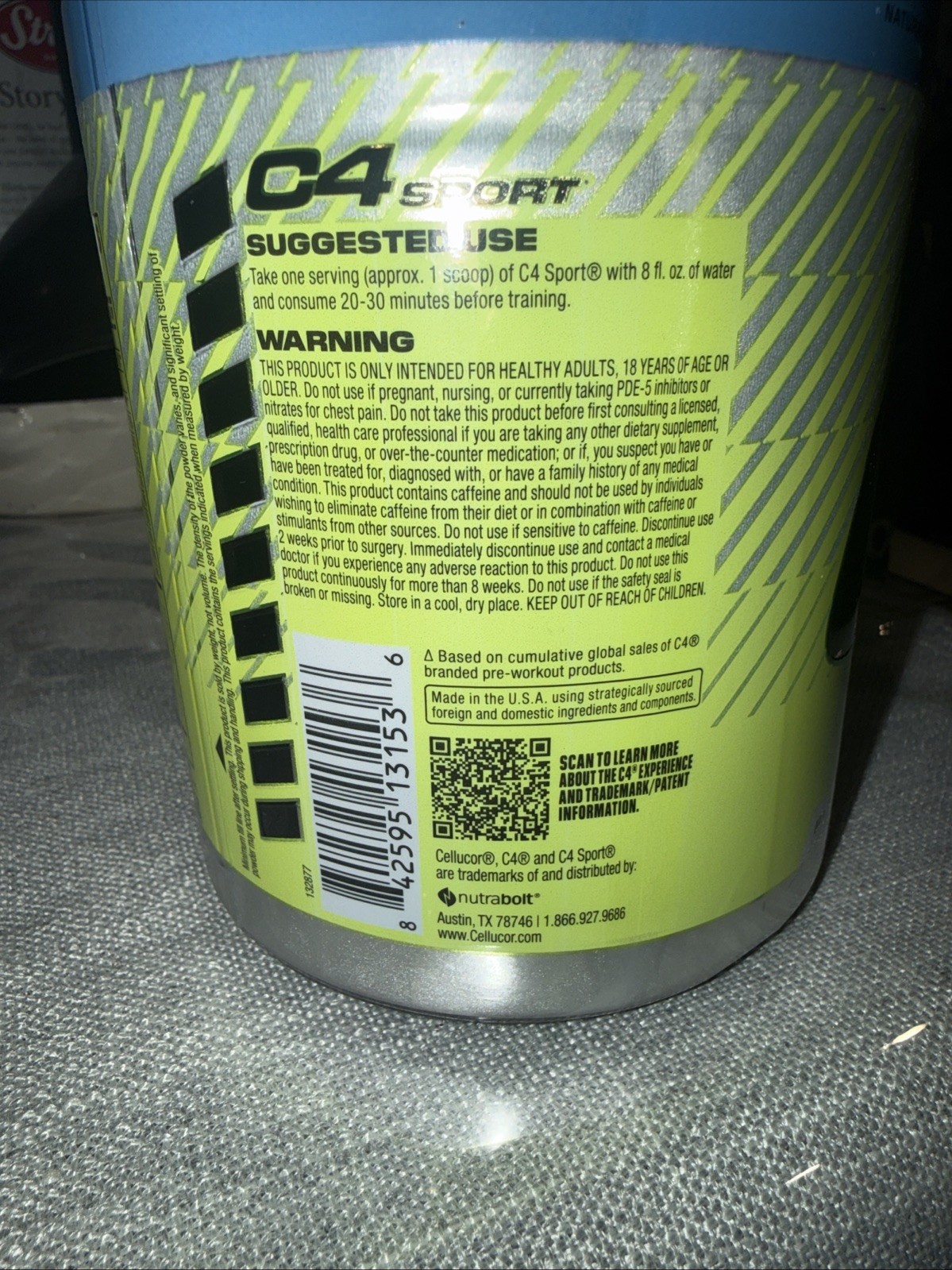 New Sealed C4® Original, Pre-Workout, Icy Blue Razz, 267 oz (8.6oz) Exp 08/26