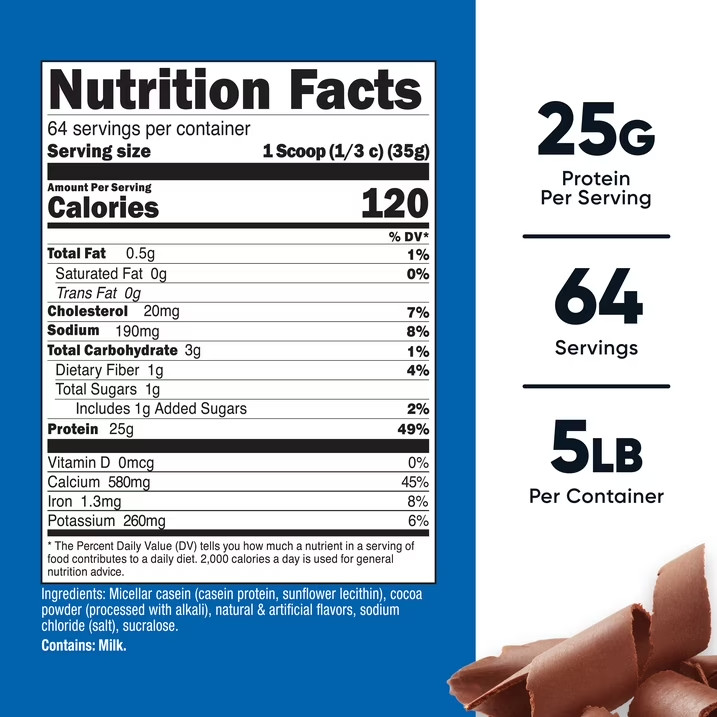Nutricost Casein Protein Powder Chocolate Flavor 5lb