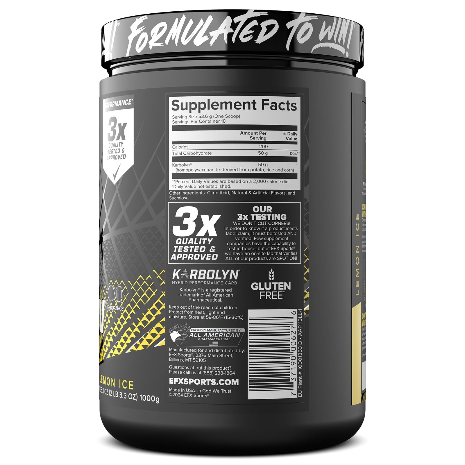 EFX Sports Karbolyn Fuel | FastAbsorbing Carbohydrate Powder | Carb Load, Sus…