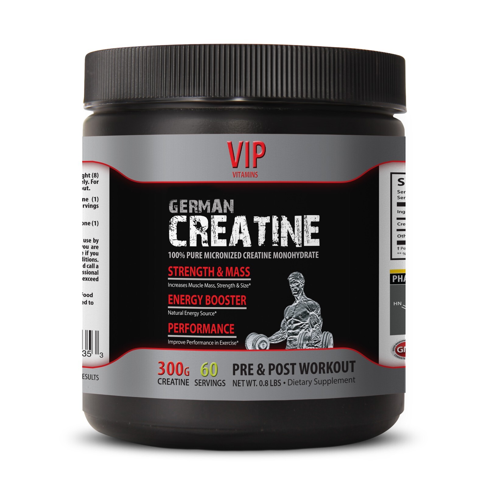 Pre workout 60 servings CREATINE.STRENGTH. 300g Enhances methylation 3B