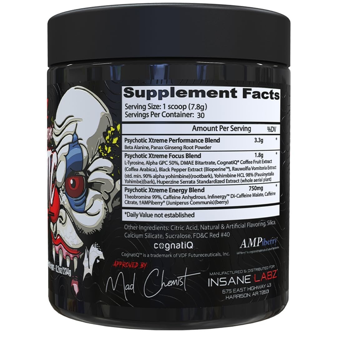 High-Stimulant Pre Workout Powder – Extreme Energy, Focus & Endurance, 30 Servin