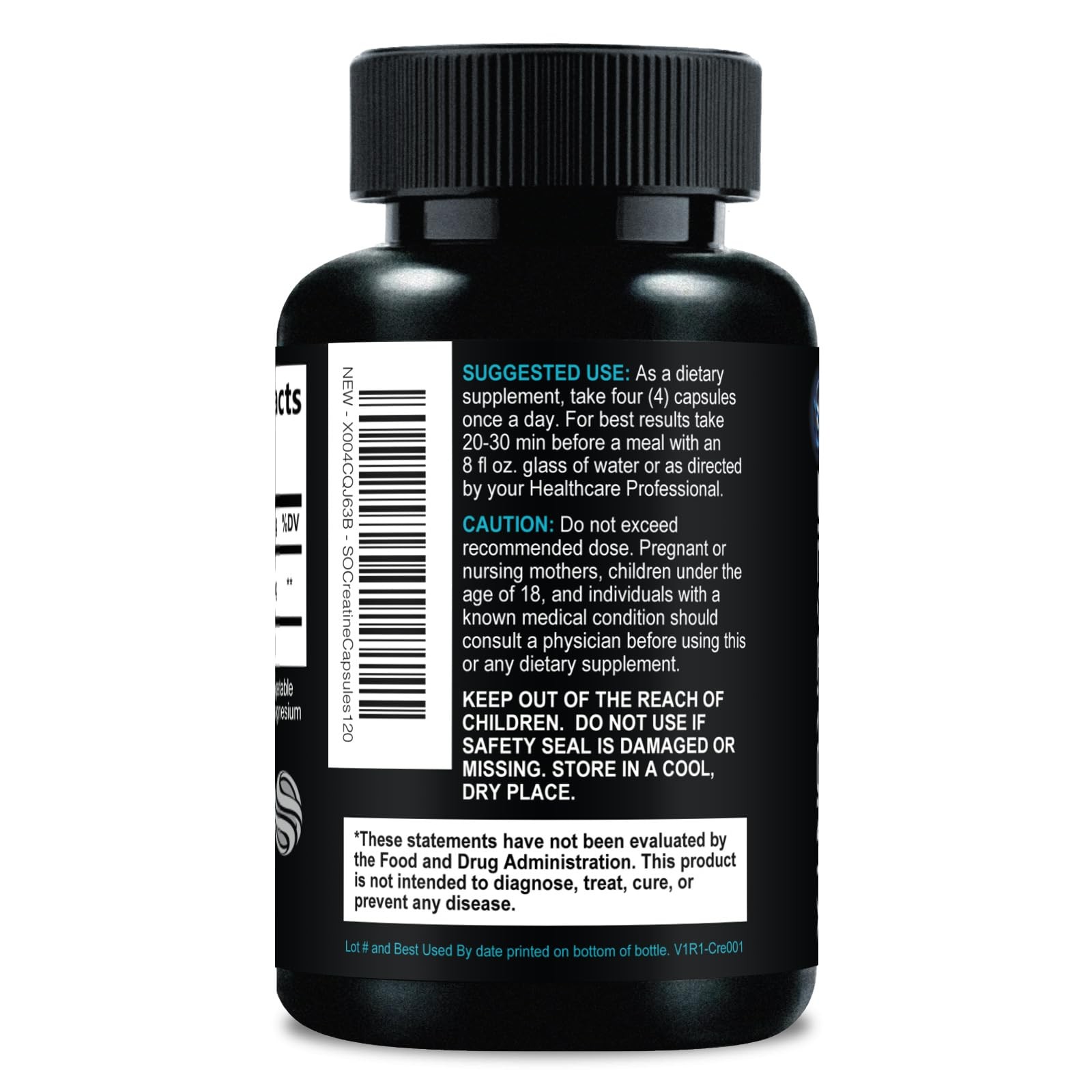 Creatine Monohydrate 3000mg Per Serving – 3X Strength 60 Count (Pack of 1)