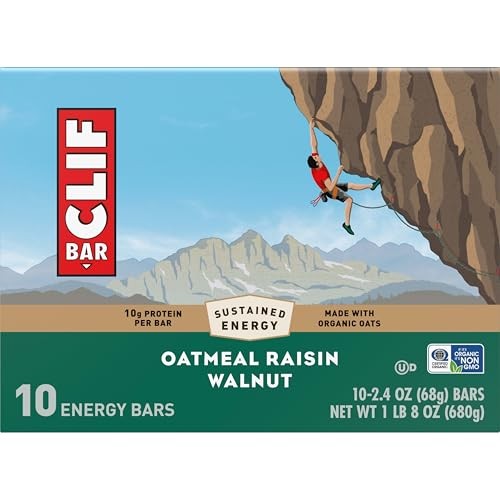 CLIF BAR – Energy Protein Bars – 10 Count (Pack of 1), Oatmeal Raisin Walnut