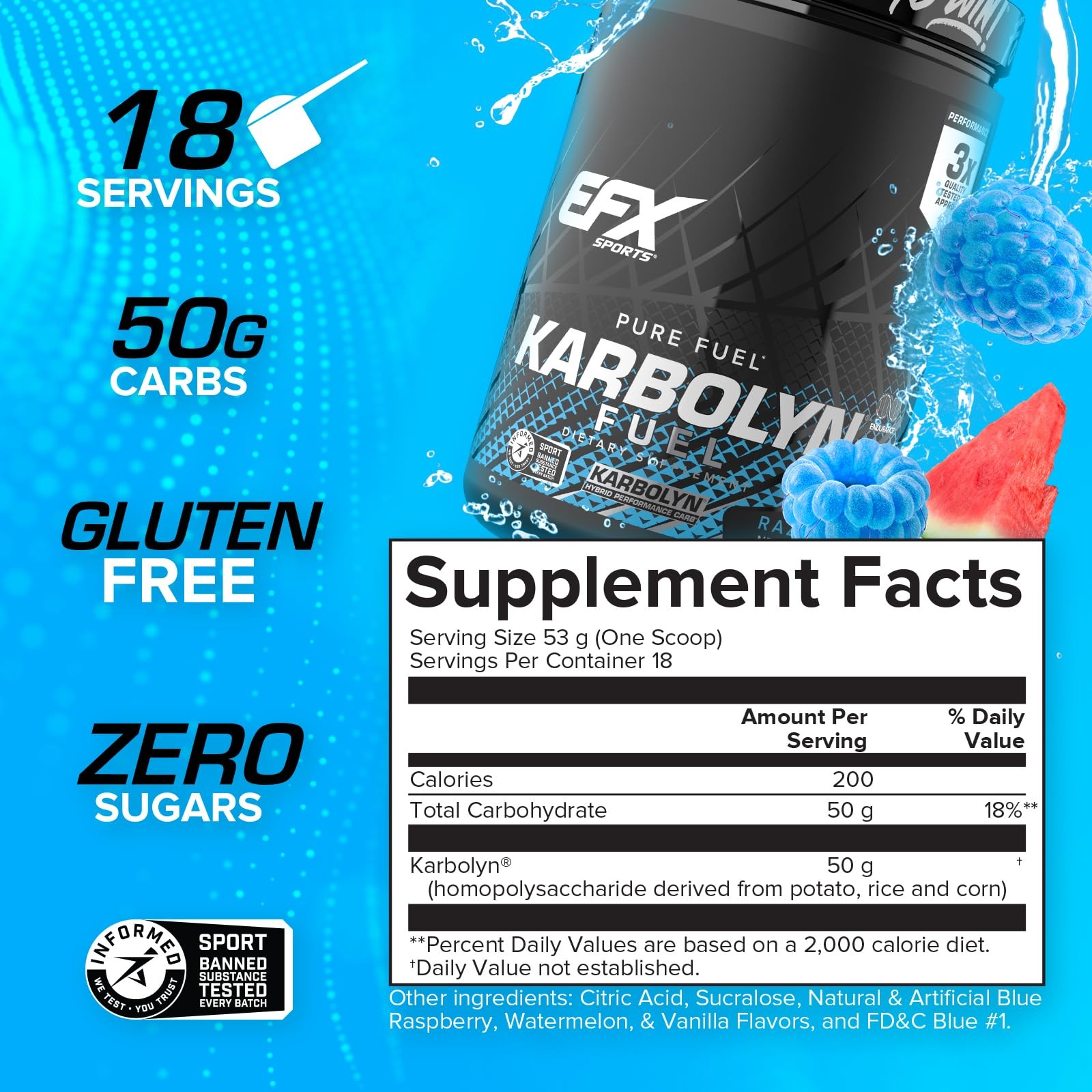 EFX Sports Karbolyn Fuel | FastAbsorbing Carbohydrate Powder | Carb Load, Sus…