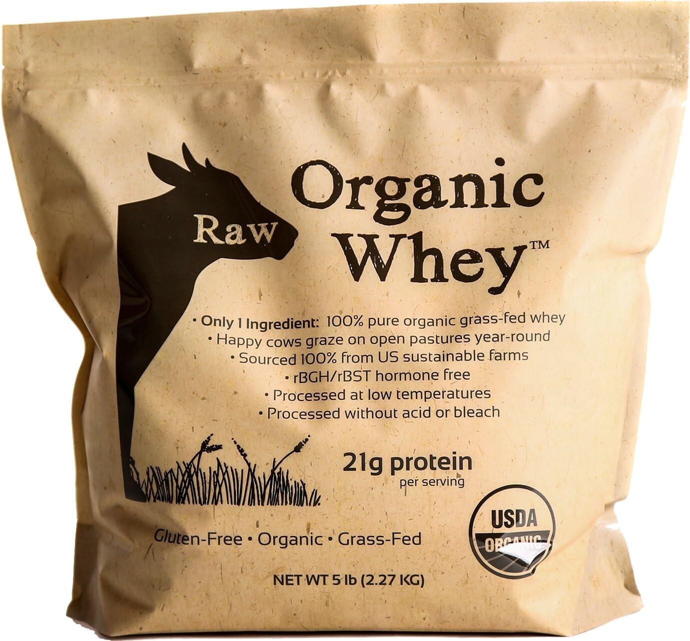 Raw Grass Fed Whey 5LB – Happy Healthy Cows, COLD PROCESSED Undenatured 100%