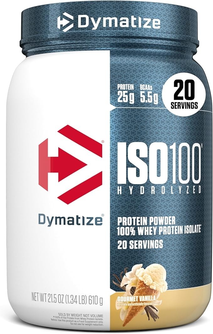 Dymatize ISO100 Gourmet Vanilla Whey Protein Isolate 25g Protein 20 Servings
