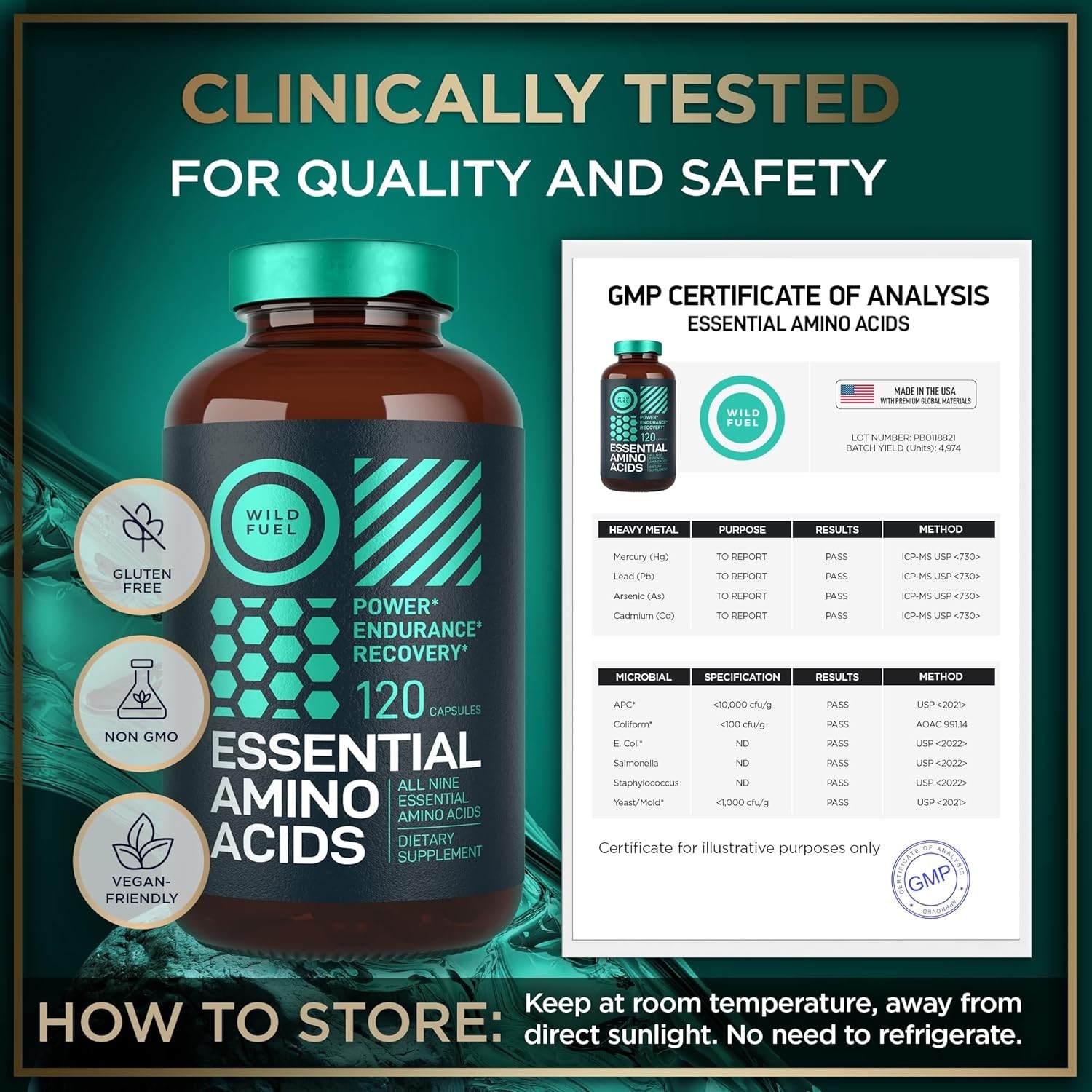Essential Amino Acids – 1 Gram Per Serving Powder Blend of All 9 Essential Amino