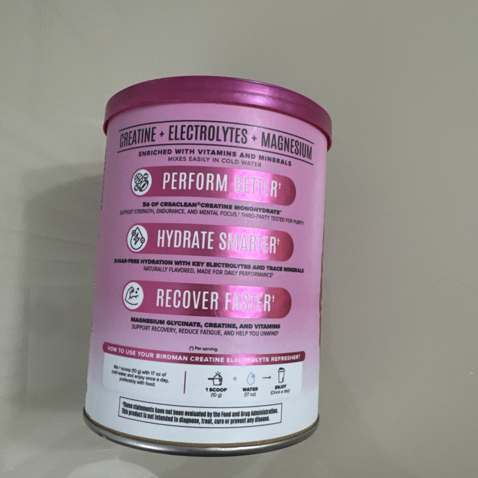 Birdman Creatine + Electrolyte Powder Strawberry Lemonade