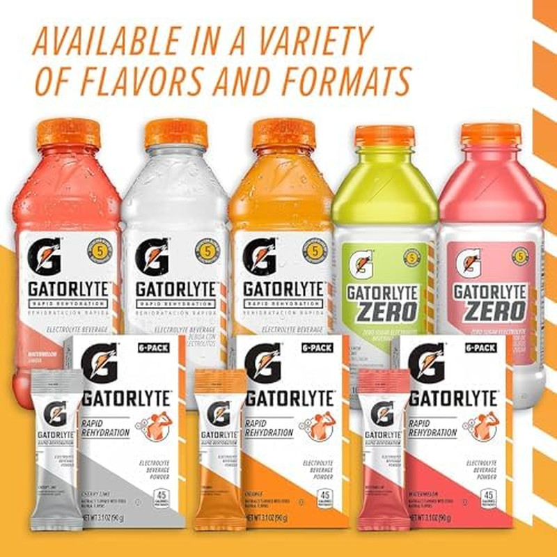 Gatorlyte Zero Sugar Electrolyte Drink, Fruit Punch, 12 Pack of 20 Fl Oz Bottles
