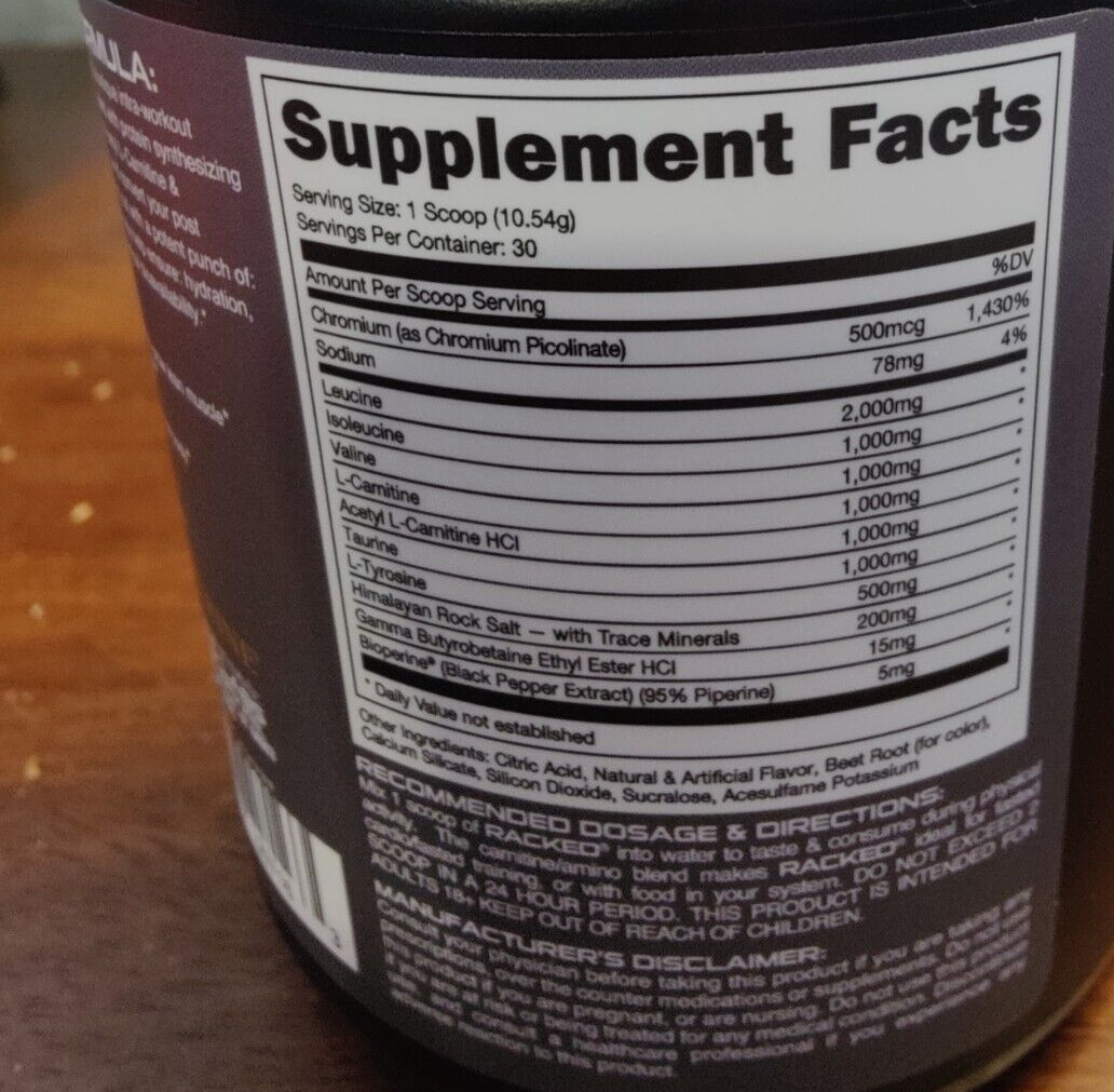 NEW Bucked Up RACKED™ Branch Chained Amino Acids | L-Carnitine, Acetyl L-C (ALC)