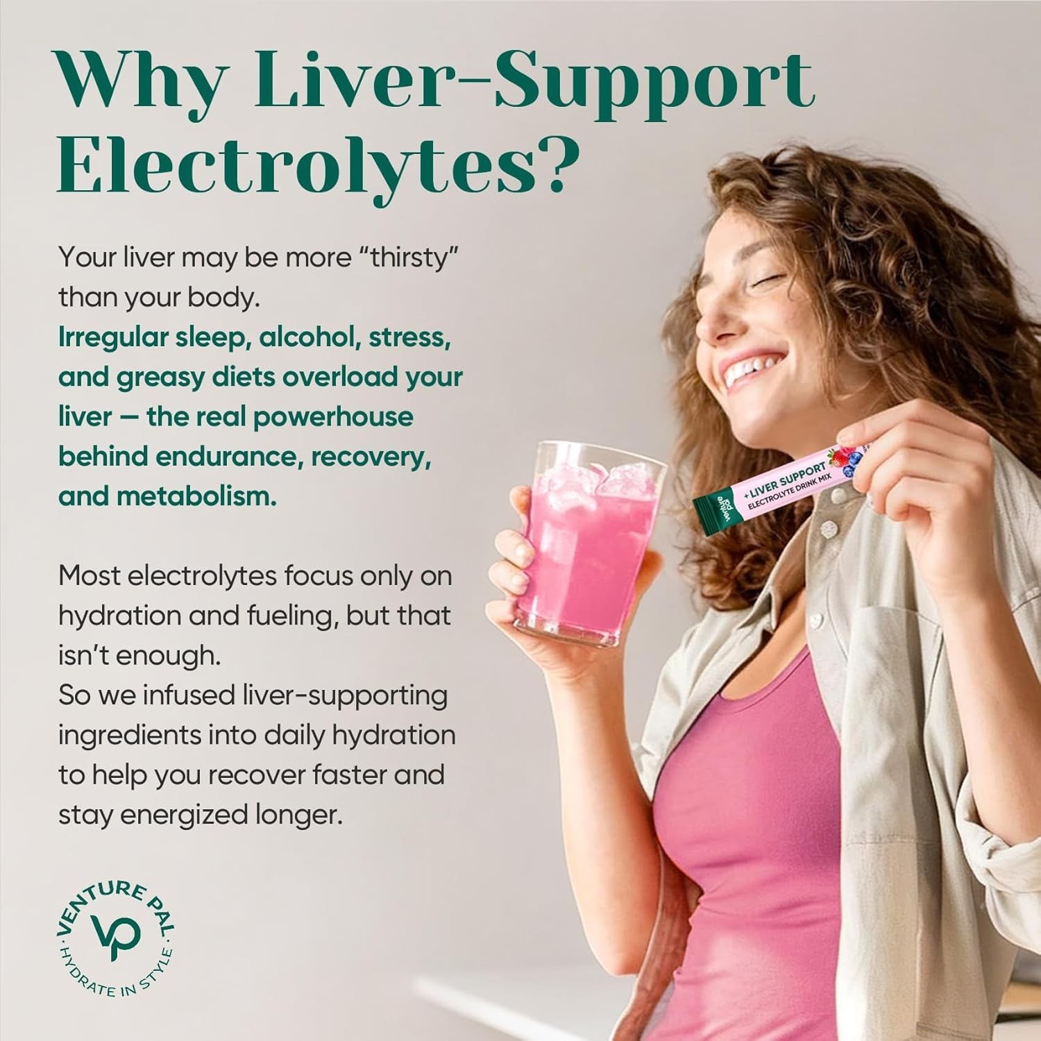 Liquid Electrolyte Powder Packets with Vitamins for Adult Hydration – 16 Count