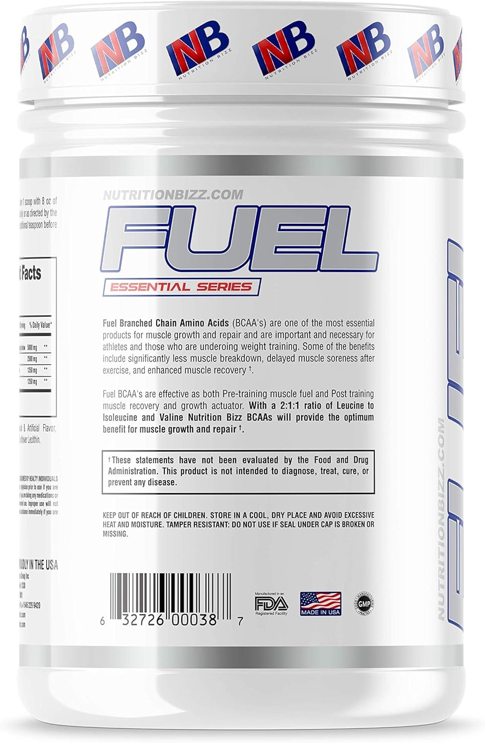 BCAA Powder, 5 Grams of Bcaas Amino Acids, Post Workout Recovery Drink for Muscl