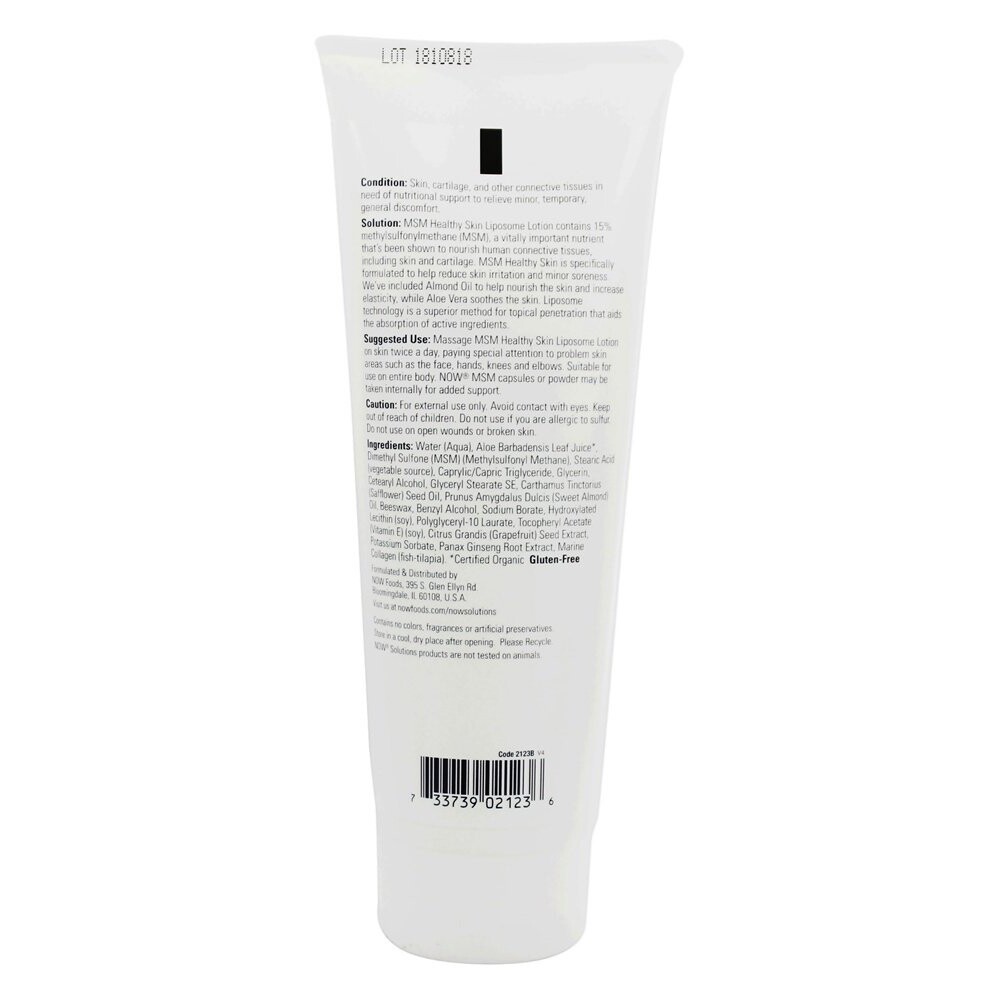 NOW Foods MSM Liposome Lotion, 8 Ounces