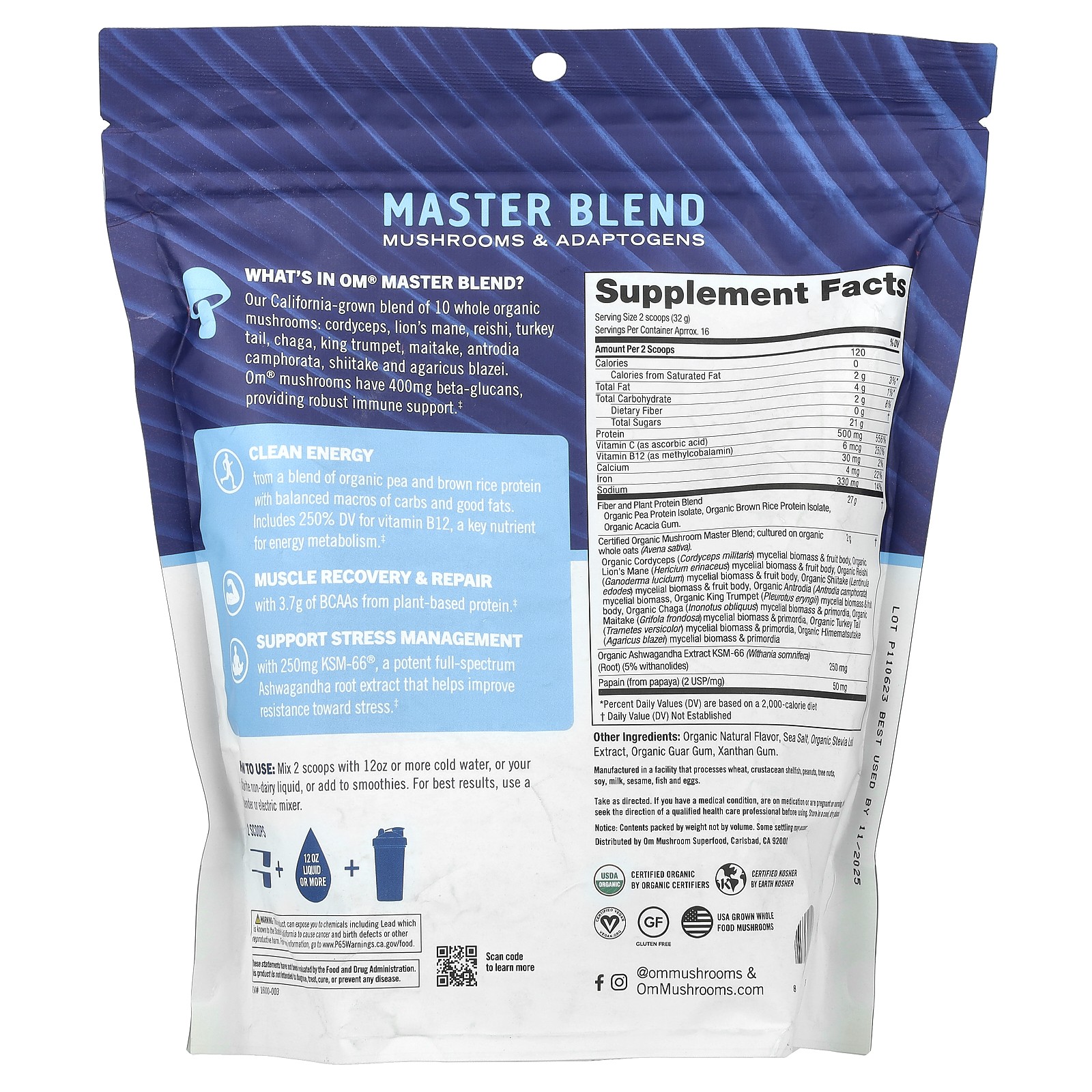 Master Blend, Plant Protein, Creamy Vanilla, 1.14 lbs (518 g)
