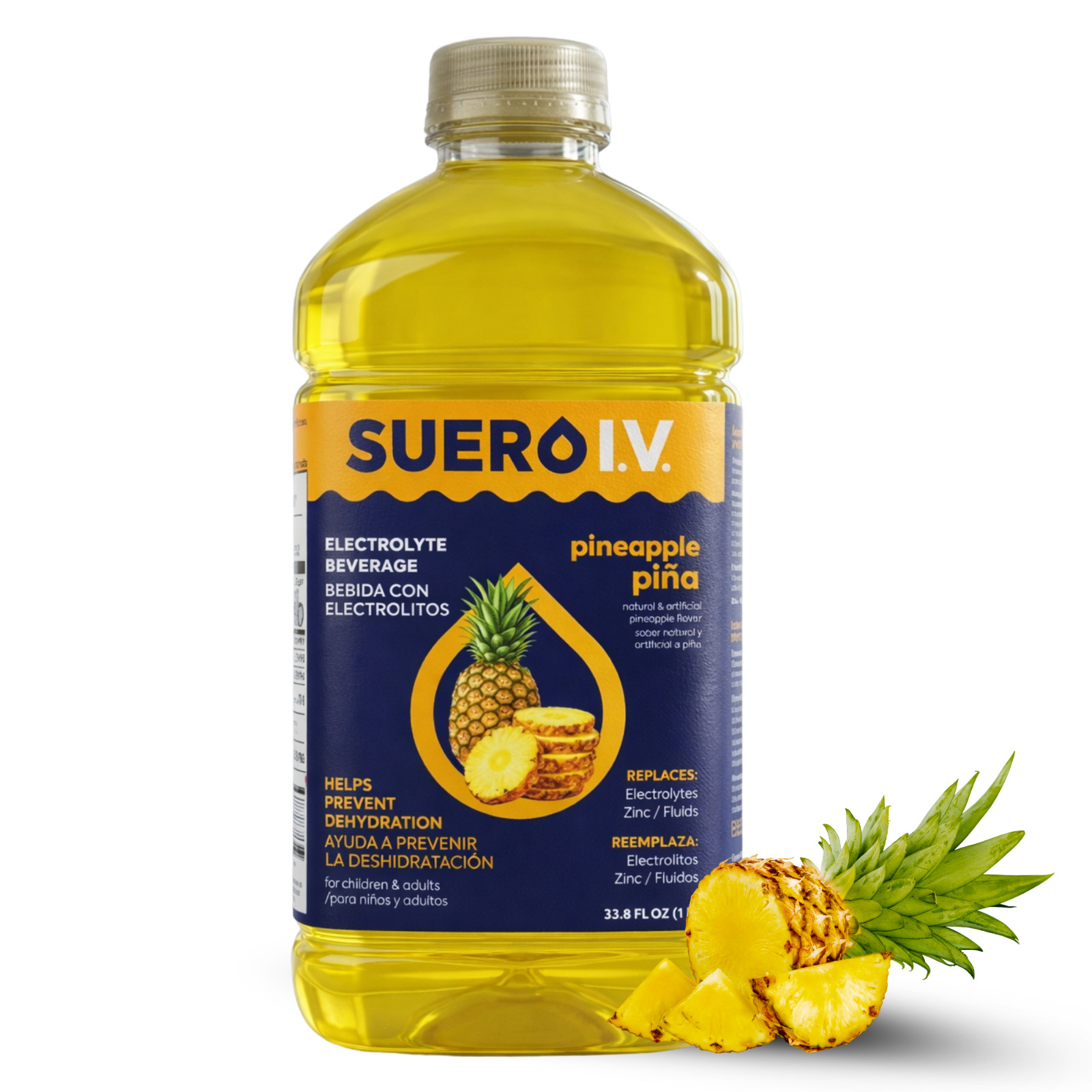 Suero I.V. Electrolyte Drink, Pineapple Flavor 33.8 fl oz – Hydrate