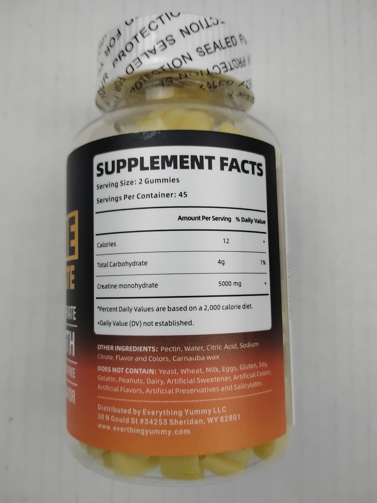 Creatine Monohydrate Gummies, High-Quality Creatine 5000mg EXP: 10/2026