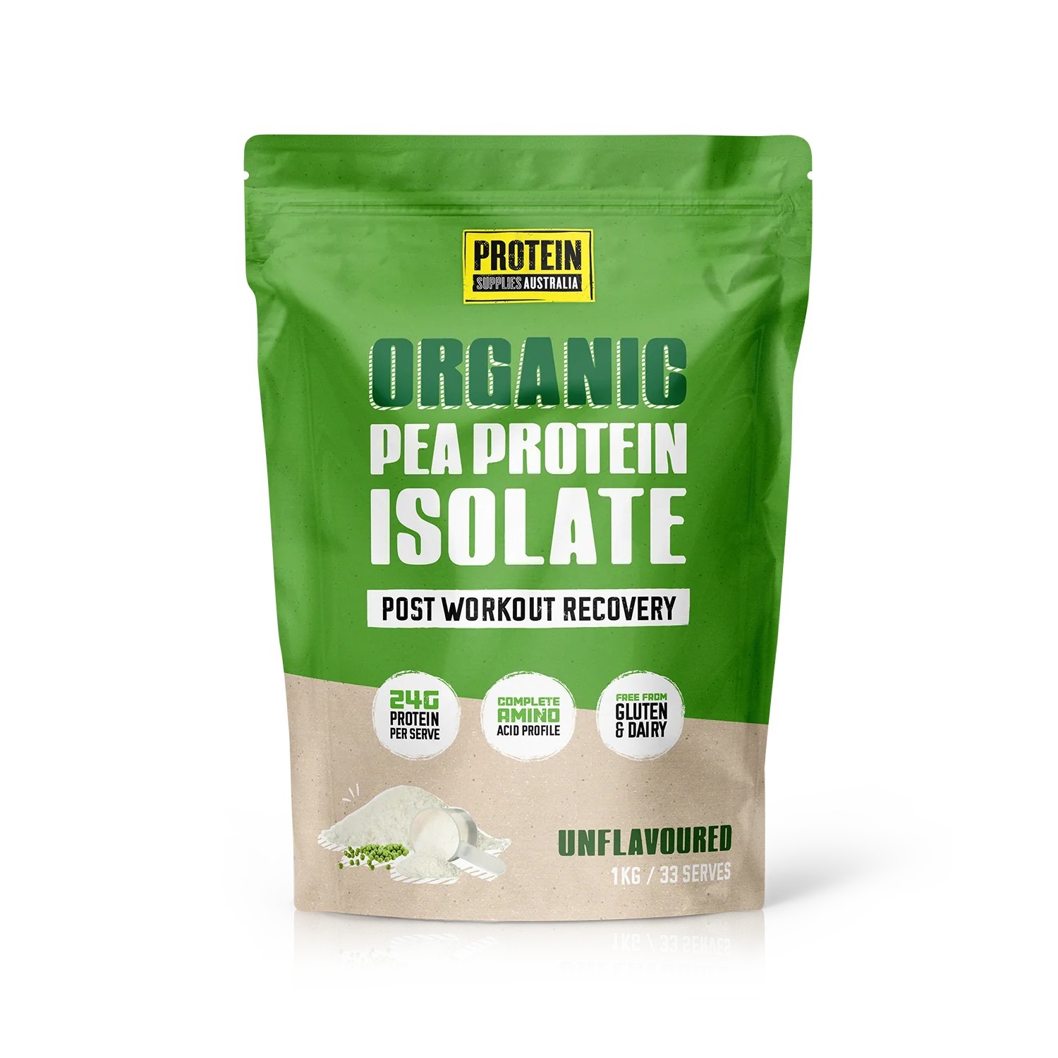 NEW Protein Supplies Australia Protein Organic Pea Protein Unflavoured 1kg