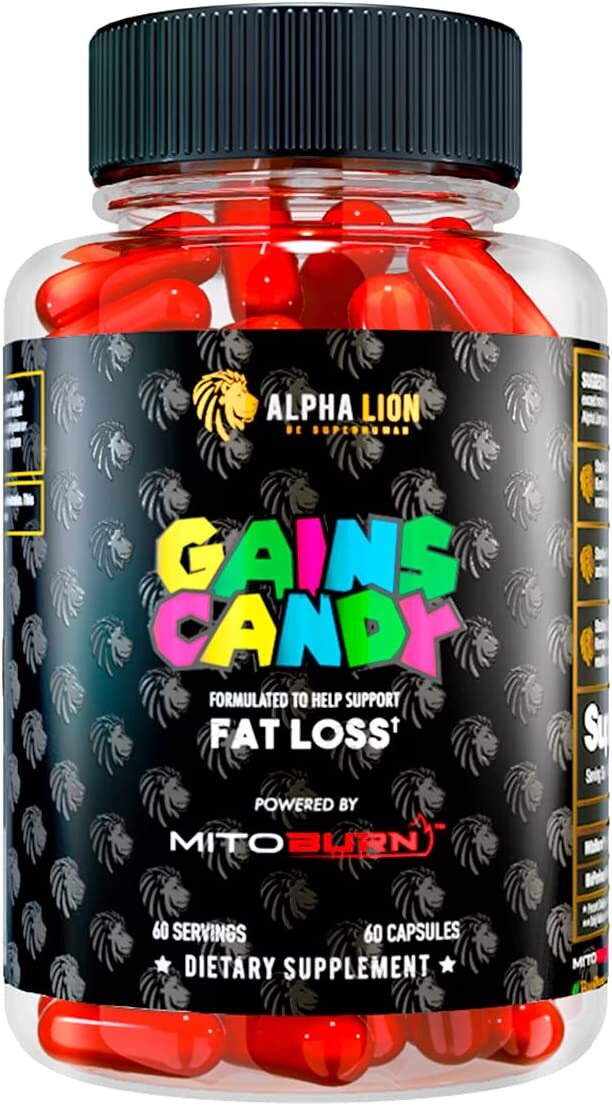 Alpha Lion Gains Candy MitoBurn Workout & Endurance, 60 Capsules