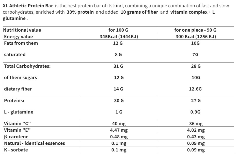ATHLETIC XL PROTEIN BAR 90g – Box of 8 Bars Chocolate with Cookies and Coconuts
