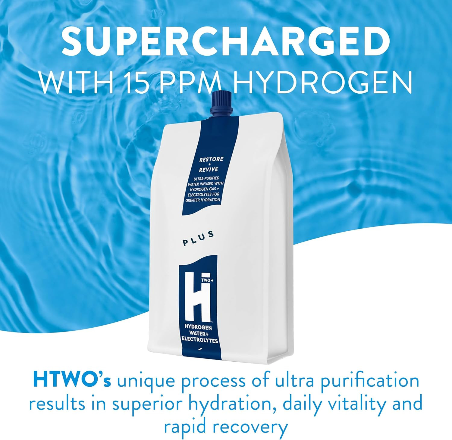 HTWO plus Molecular Hydrogen Water with Electrolytes, Original Unflavored, Sugar