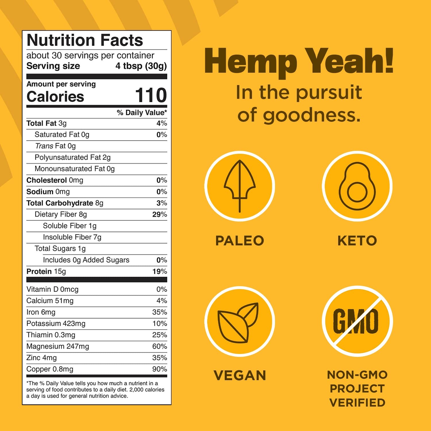 Manitoba Harvest Hemp Yeah Balanced Protein And Fiber Powder Unsweetened Keto