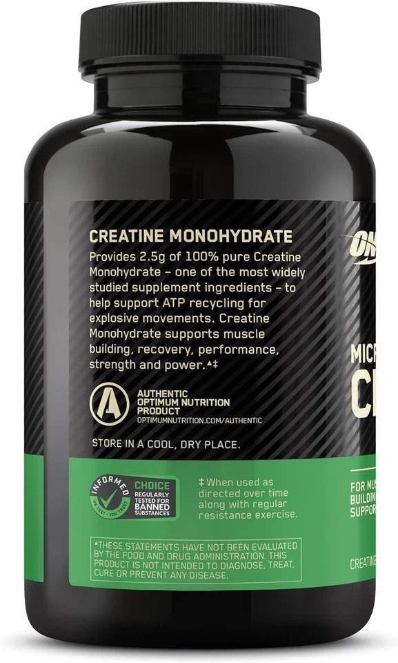 Optimum Nutrition Micronized Creatine Capsules 300 Count 2.5g Fitness Supplement