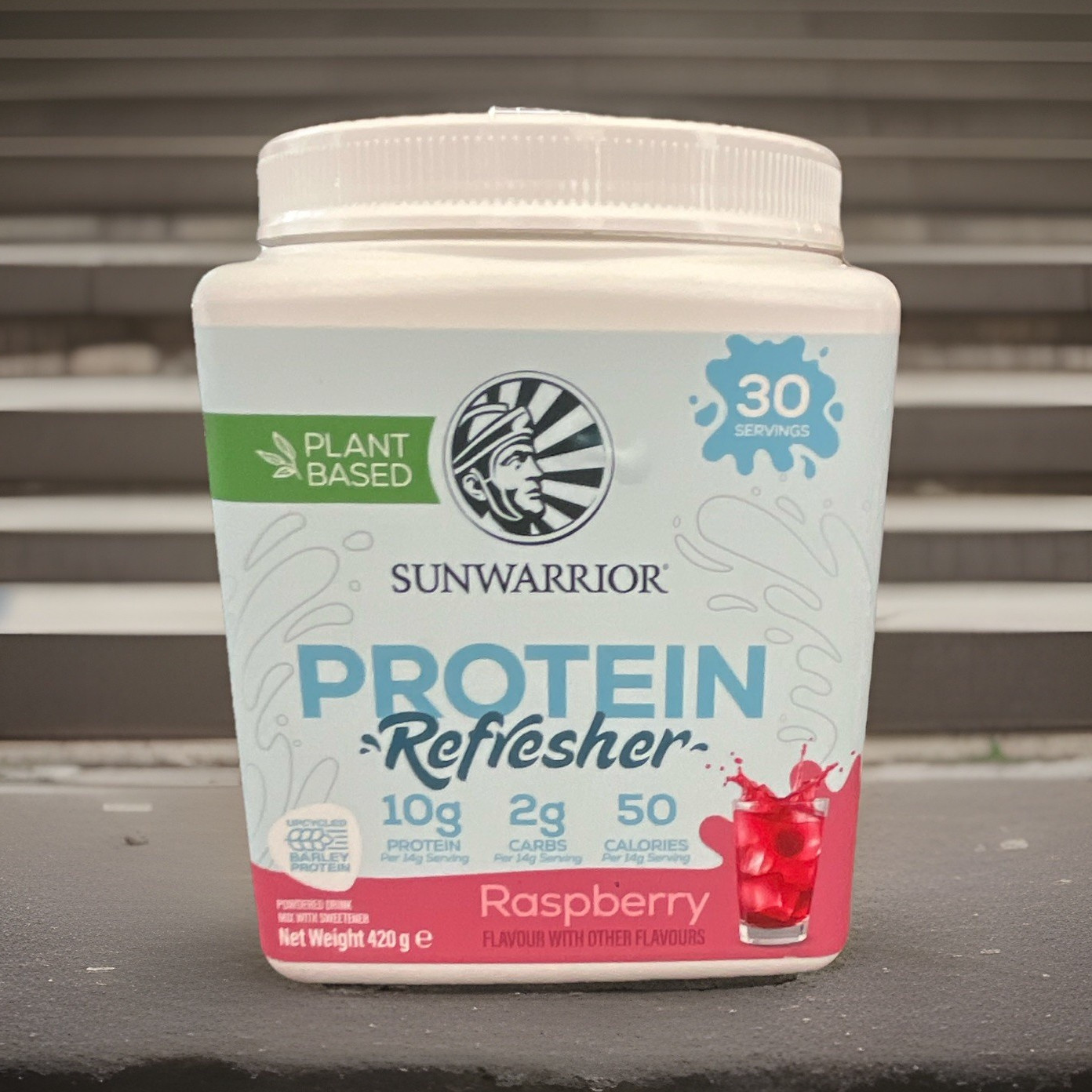 Sunwarrior Protein Refresher Plant-Based Vegan Powder Raspberry 420g 30 Servings