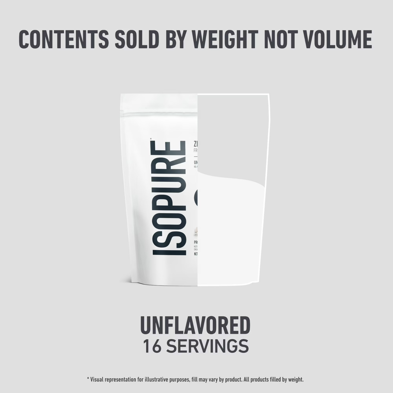 Isopure Zero Carb 100% Whey Protein Isolate Unflavored 25g 16 Servings