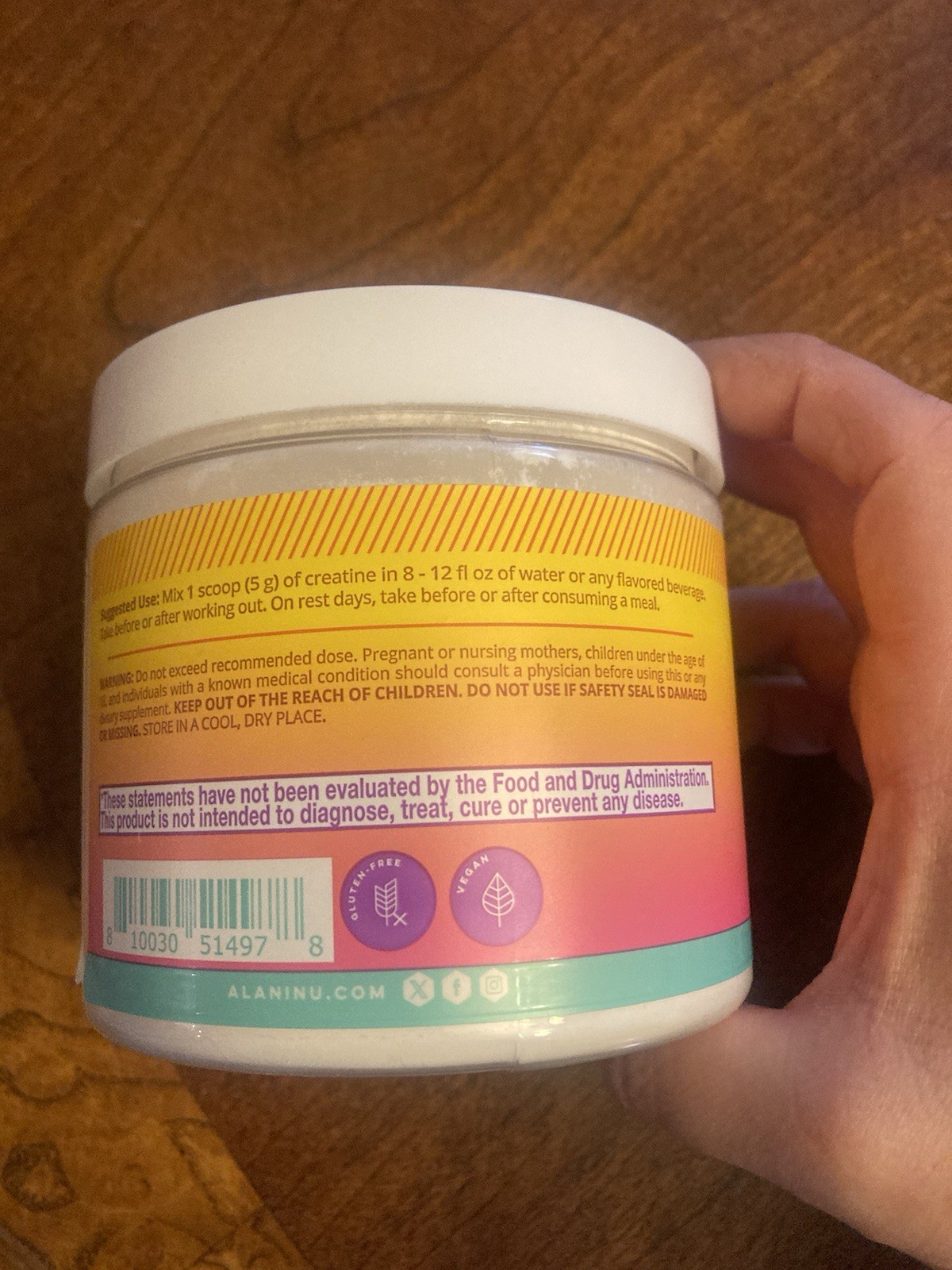 Alani Unflavored Creatine Powder Exp 12/26