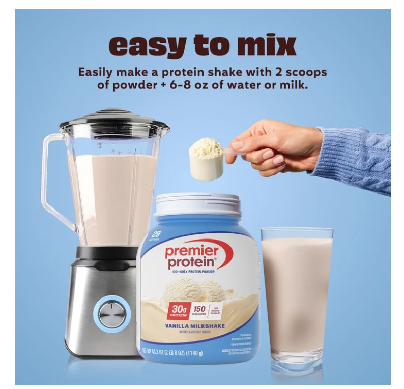 Premier Protein Whey Powder Vanilla Milkshake 29 Servings 30g Protein
