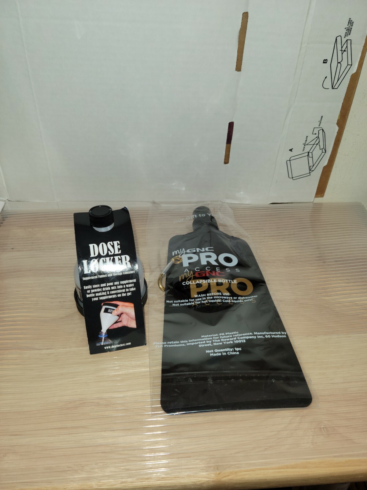 Dose Locker Funnel And Storage Container. Plus Gnc Collapsible Bottle