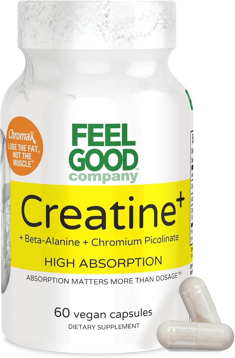 Creatine +, High Absorption Capsules, 60 Count, Non-GMO, Gluten Free, Soy Free