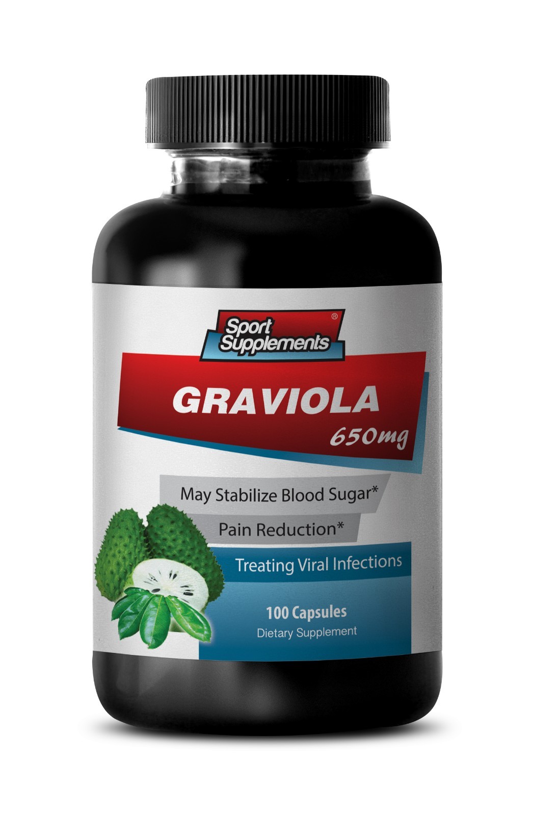 Fresh Soursop – Graviola 650 mg – Natural Way Of Fighting Infections Pills 1B