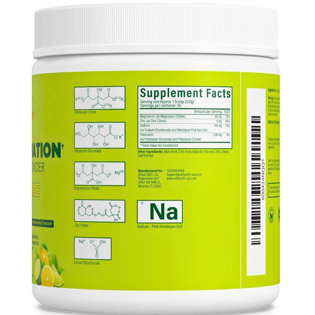 Regenerate 24/7 Total Hydration Electrolyte Replacement Mix 90 Servings Lemon