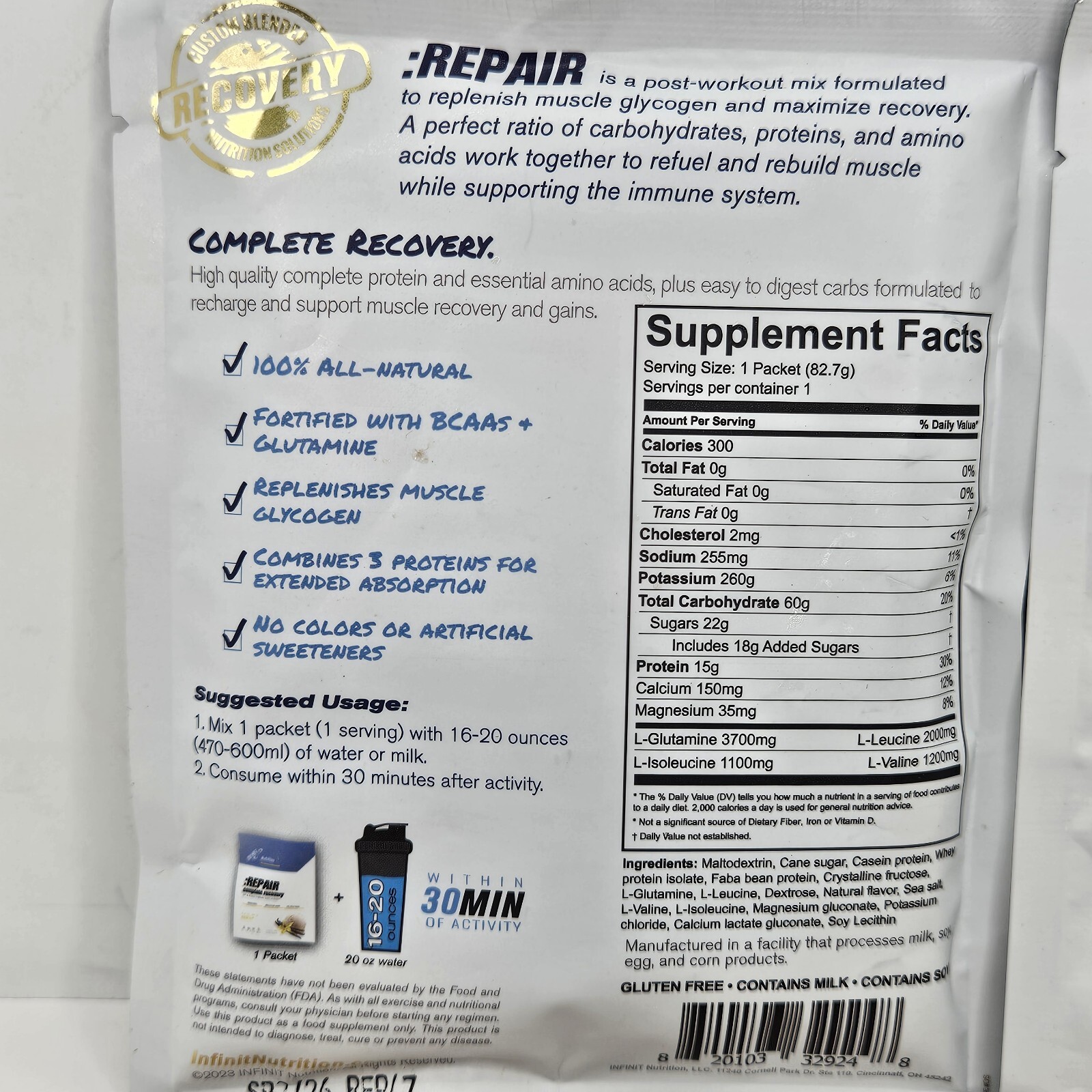 Lot Of Infinit Nutrition Packets Repair Nocturne Java Coffee 4 Packets Total