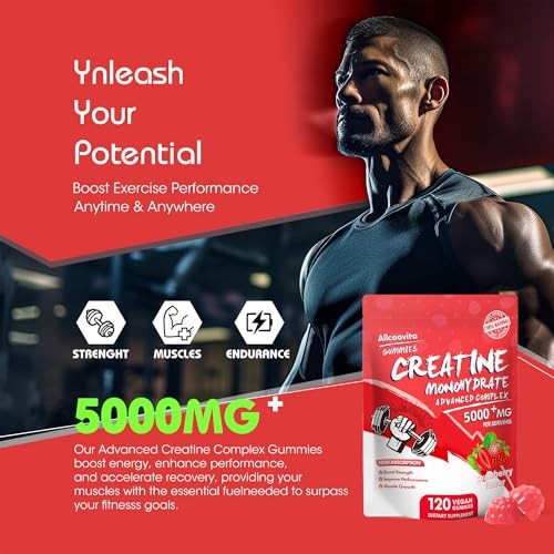 Creatine Monohydrate Gummies 5000mg 120ct Muscle Strength Energy