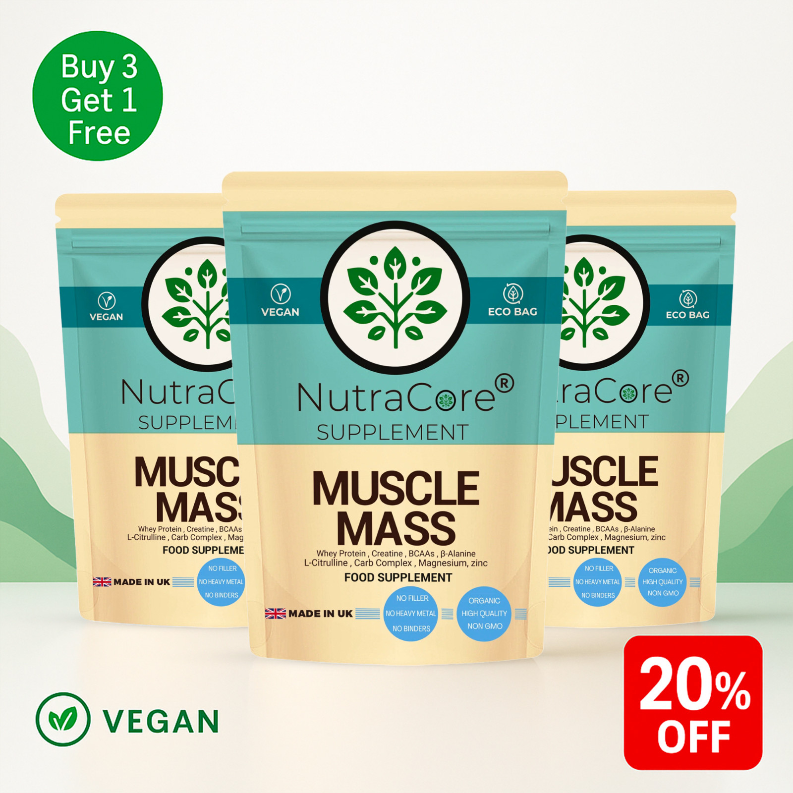 Muscle Gain Booster 770mg Capsules High Strength 100%Natural & Strong Supplement