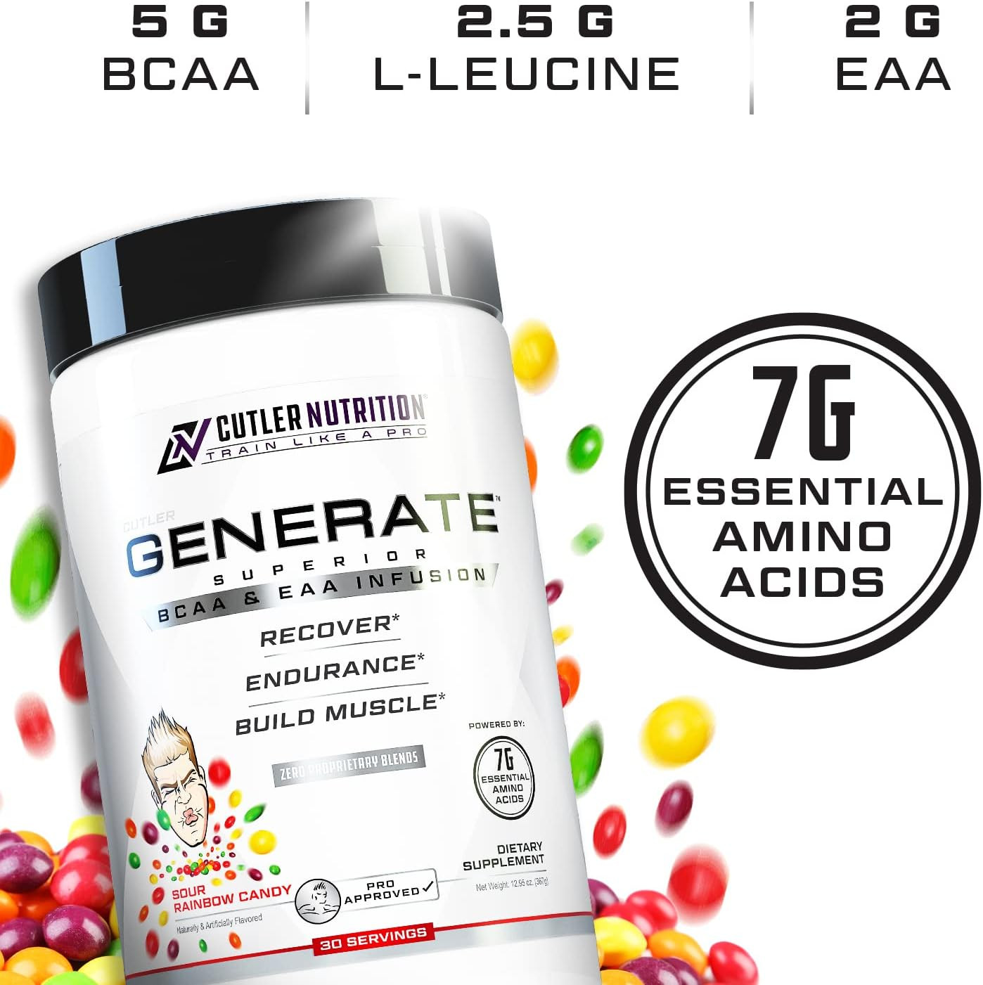 Generate EAA and BCAA Powder: Best Branched Chain Amino Acids Supplement with Es