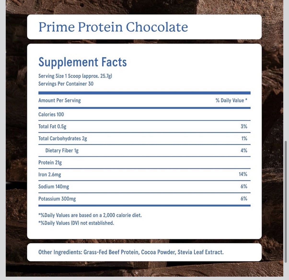 Equip Prime Beef Protein Chocolate 30Sv Grass Fed Keto No Sugar
