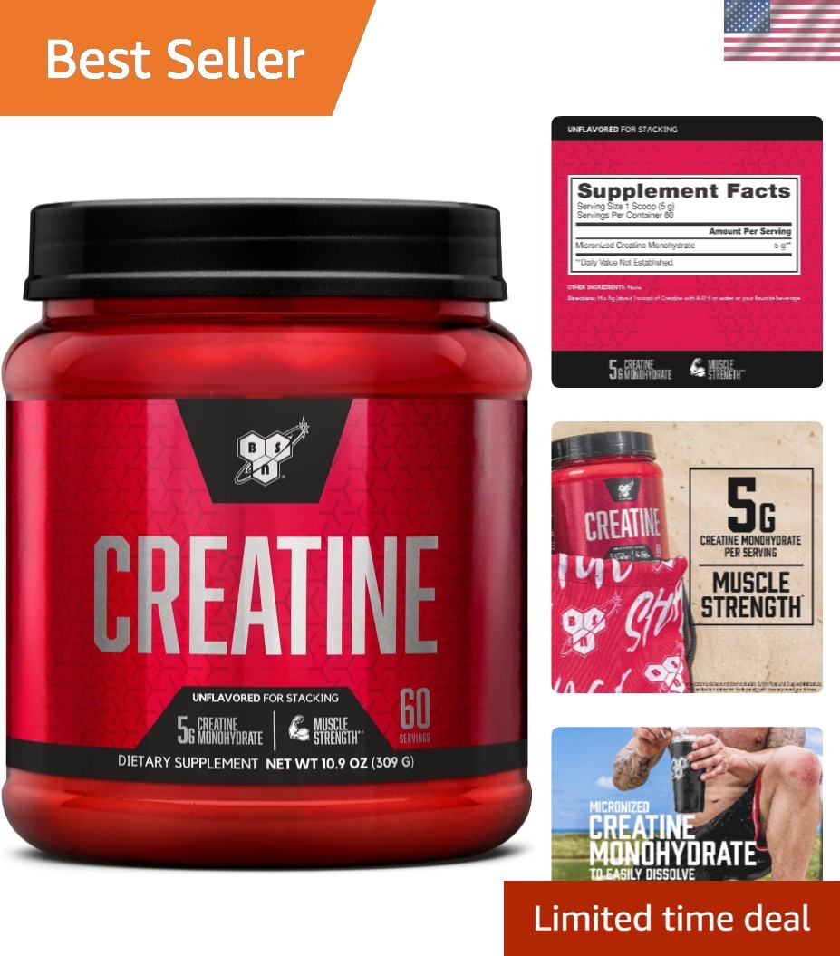 Micronized Creatine Monohydrate Powder 10.9oz – 5g Per Serving for Muscle Growth