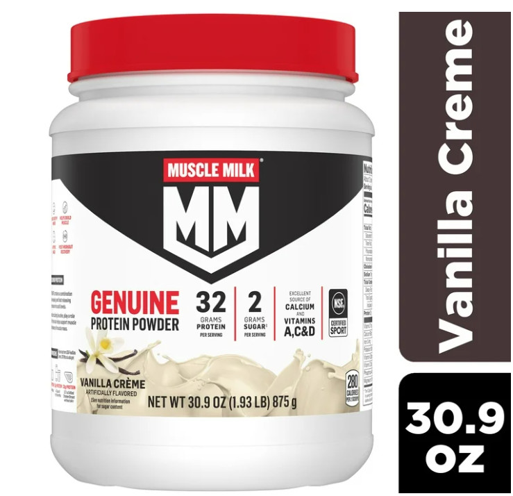 Muscle Milk Genuine Protein Powder, Vanilla, 1.9 lb, 32g Protein