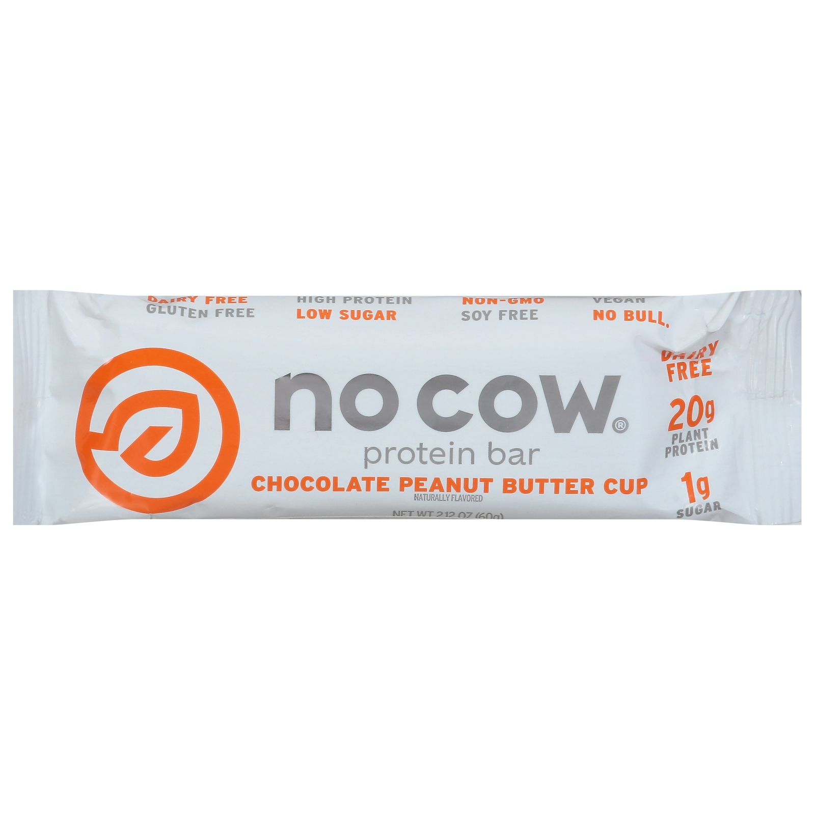 No Cow Bar – Bar Chocolate Peanut Butter Cup – 2.12 oz (Pack of 12)