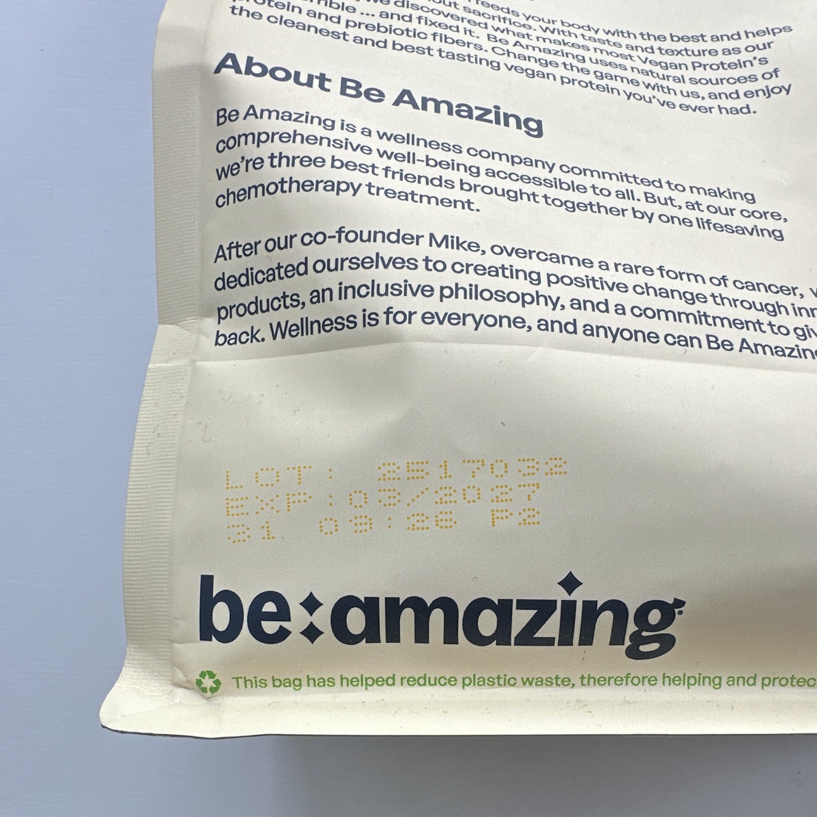 Be Amazing Vegan Protein Powder Chocolate Brownie Batter 20g Gluten-Free 25 Sv