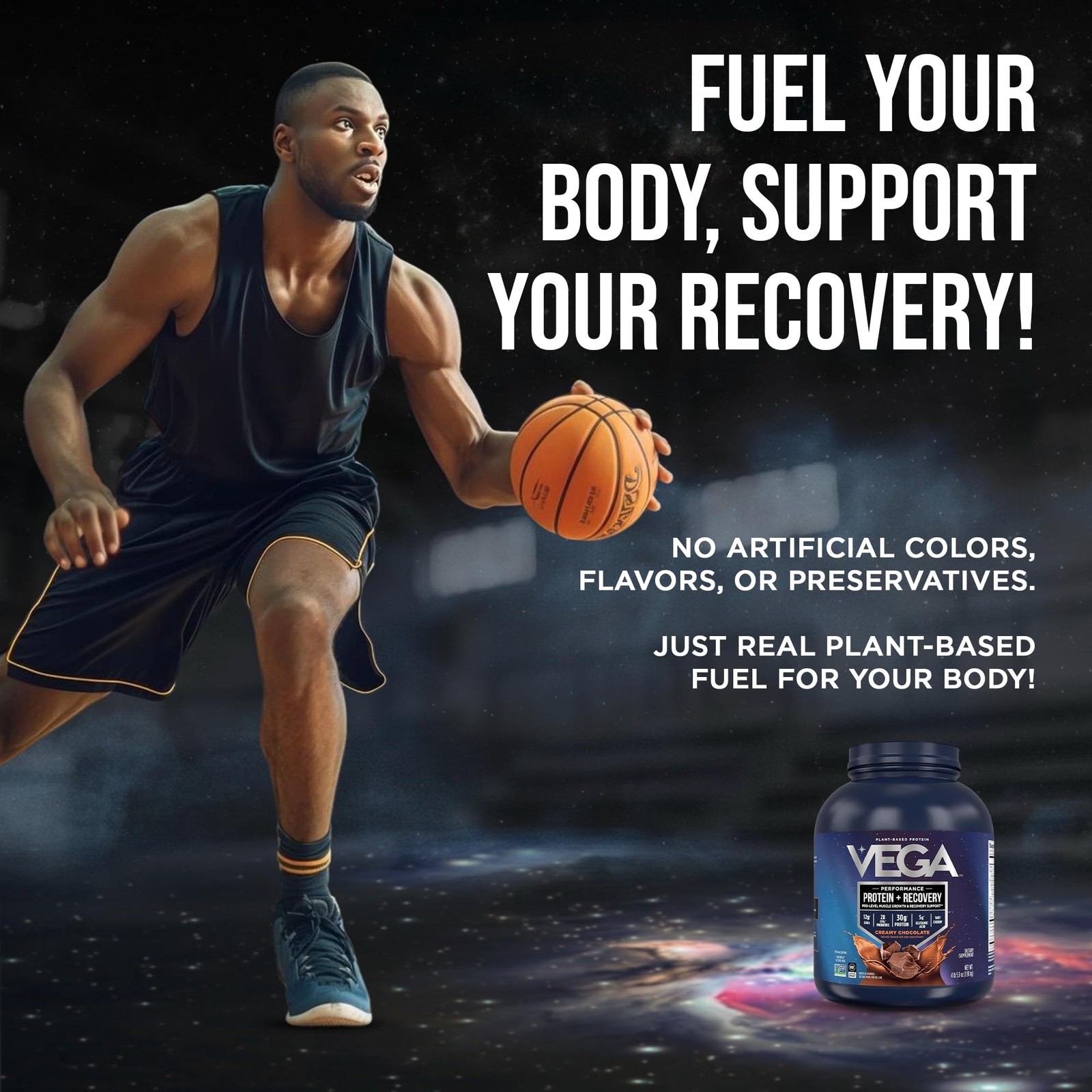 Protein + Recovery Vegan 30g Chocolate 4.4 lbs 45 Servings Dairy & Gluten Free