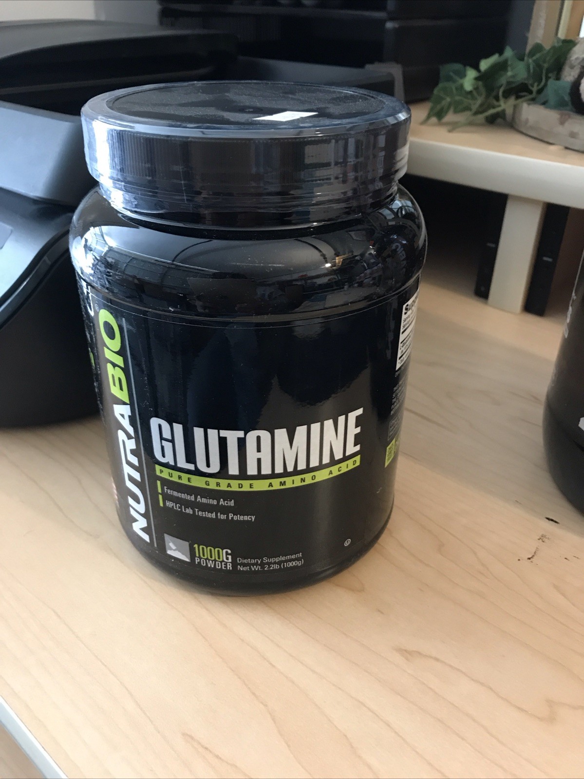 NutraBio Glutamine Pure Amino Acid 1000G Powder