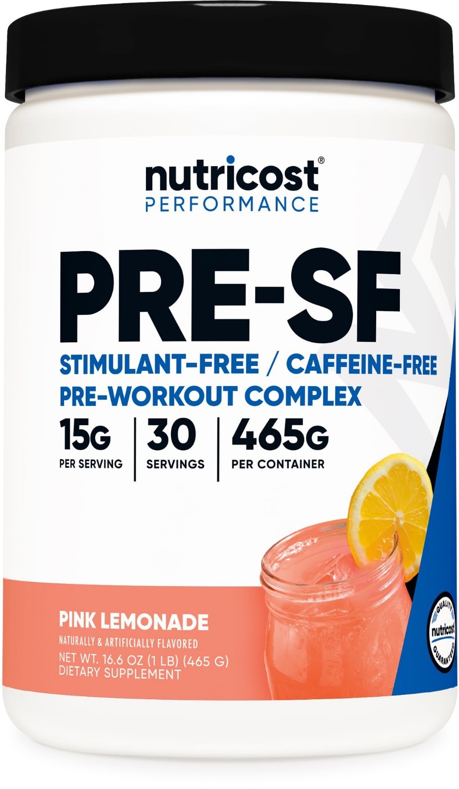 Stim-Free Pre-Workout Powder – Pink Lemonade Flavor, 30 Servings, Gluten-Free, N