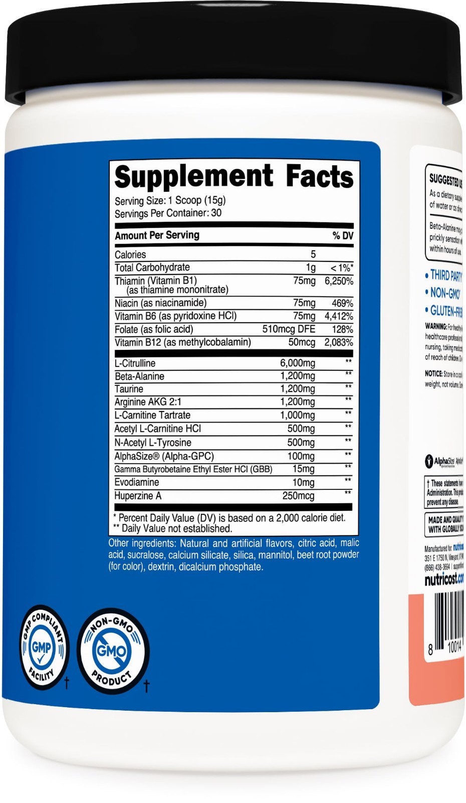 Stim-Free Pre-Workout Powder – Pink Lemonade Flavor, 30 Servings, Gluten-Free, N