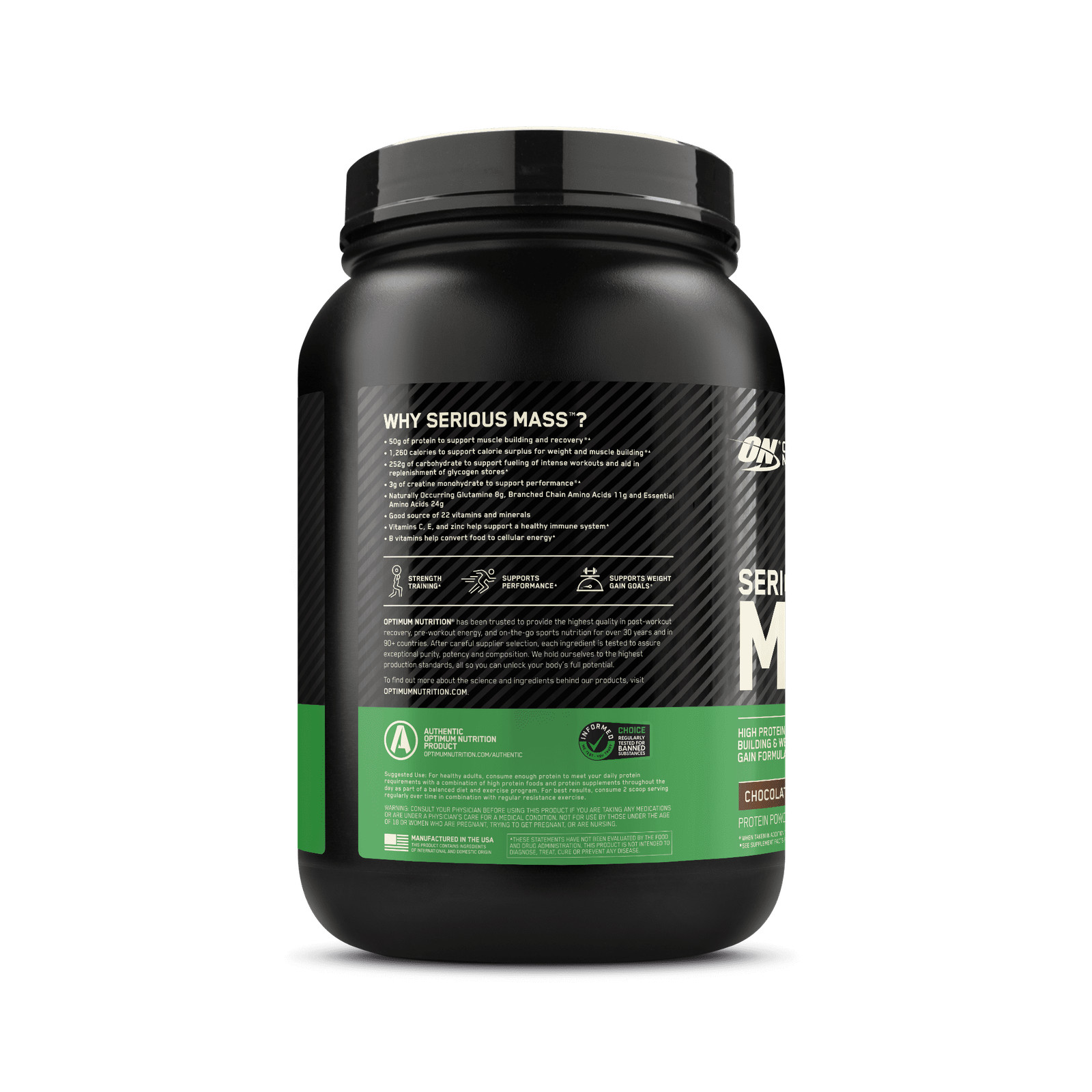 Optimum Nutrition Serious Mass, Chocolate, Weight Gainer Protein Powder