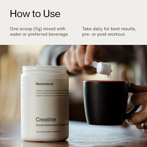 Momentous Creatine Monohydrate Powder – Supports Strength, Lean Muscle &