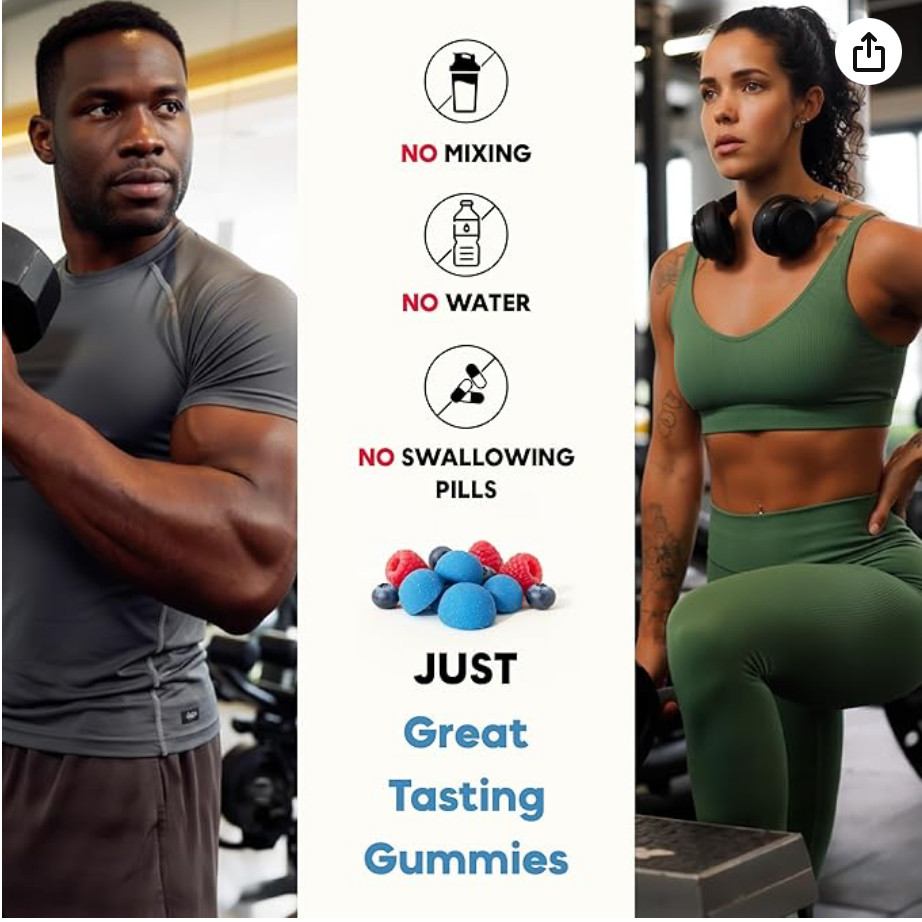 Creatine Monohydrate Gummies 5g – 120 Vegan Creatine Gummies for Muscle Growth,